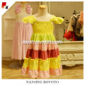 Cap sleeve rainbow dress ruffle one-piece dress